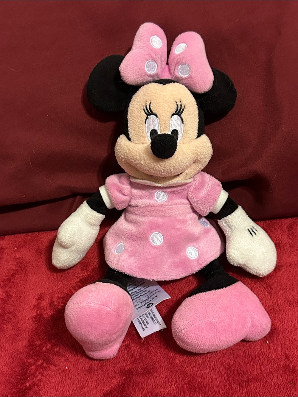 Official Disney Store 11” Minnie Mouse Plush – Pink Polka Dot Dress Doll
